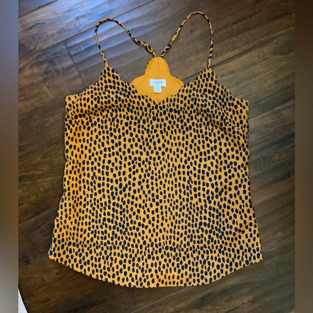 JCrew Leopard scalloped cami top